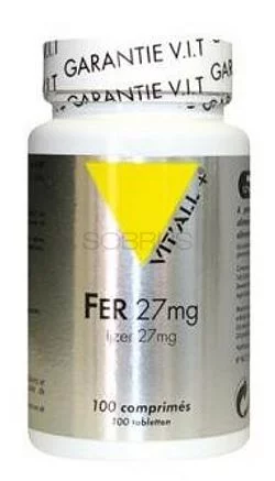 VITALL+ FER 27MG COMPLEMENT ALIMENTAIRE BOITE DE 100 COMPRIMES