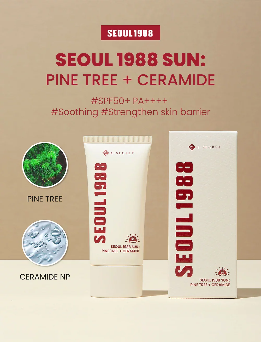 K-SECRET SEOUL 1988 SUN PINE TREE + CERAMIDE 50ML
