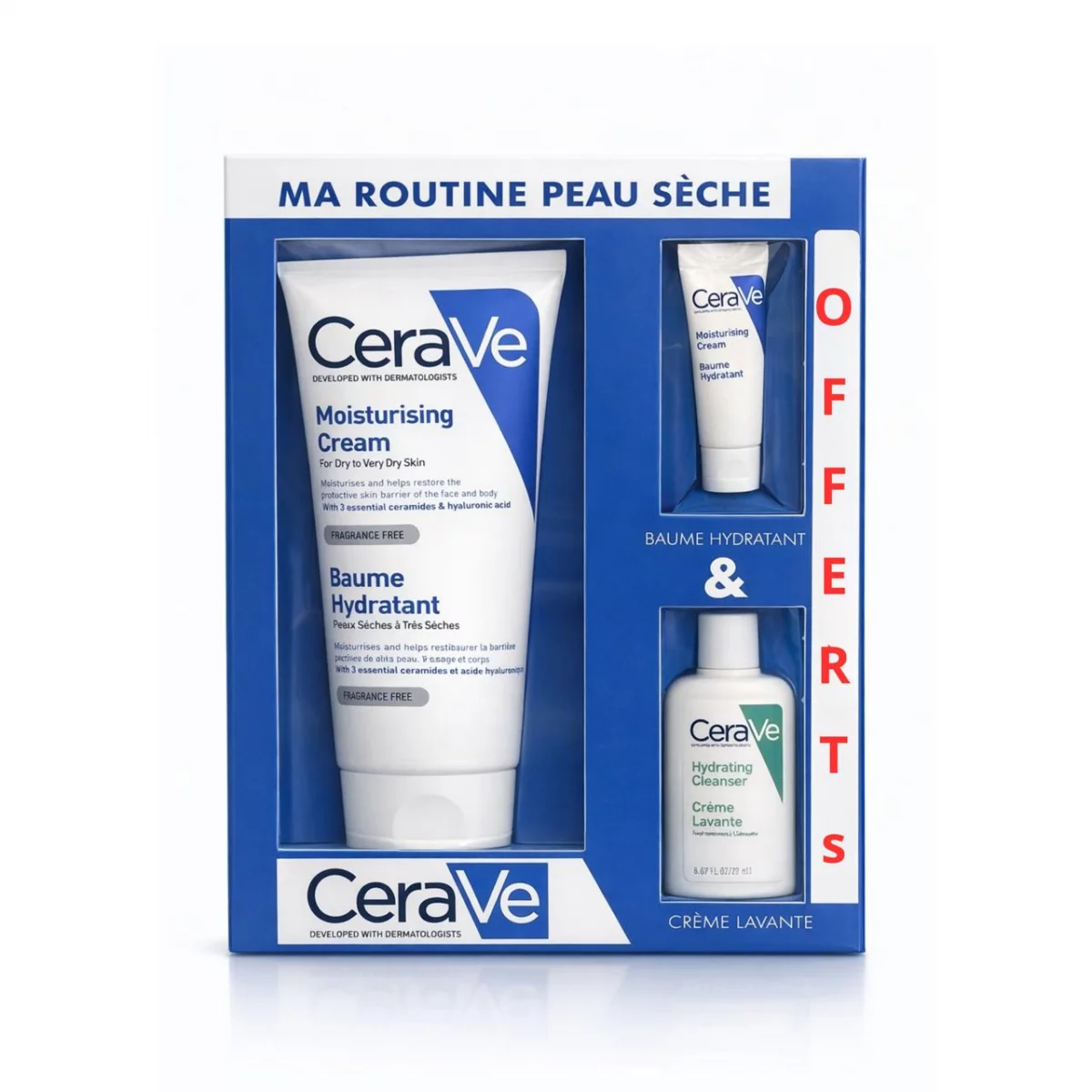 CERAVE BAUME HYDRATANTE 177ML + CREME LAVANTE HYDRATANTE 20ML + BAUME HYDRATANT 15ML