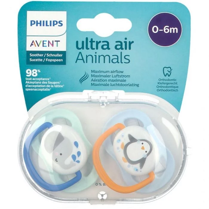 AVENT SUCETTE ULTRA AIR ANIMALS 0-6MOIS REFERENCE SCF080/05