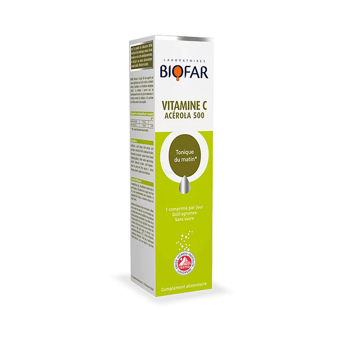 BIOFAR VITAMINE C ACEROLA 500MG BOITE DE 20 COMPRIMES