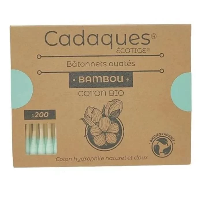 CADAQUES COTON TIGES BAMBOU VERT BOITE DE 200