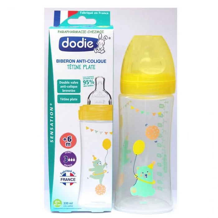 DODIE BIBERON SENSATION ANTI COLIQUE TETINE PLATE LE CIRQUE +6MOIS D3 330ML
