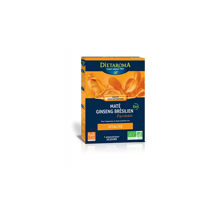 DIETAROMA MATE GINSENG BRESILIEN VITALITE BOITE DE 20 AMPOULES