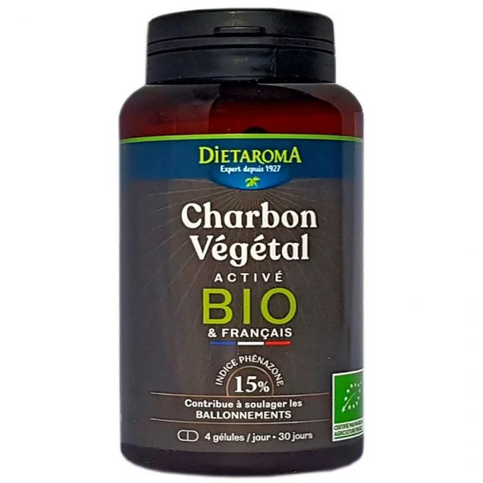 DIETAROMA CHARBON VEGETAL ACTIVE BIO BOITE DE 120 GELULES