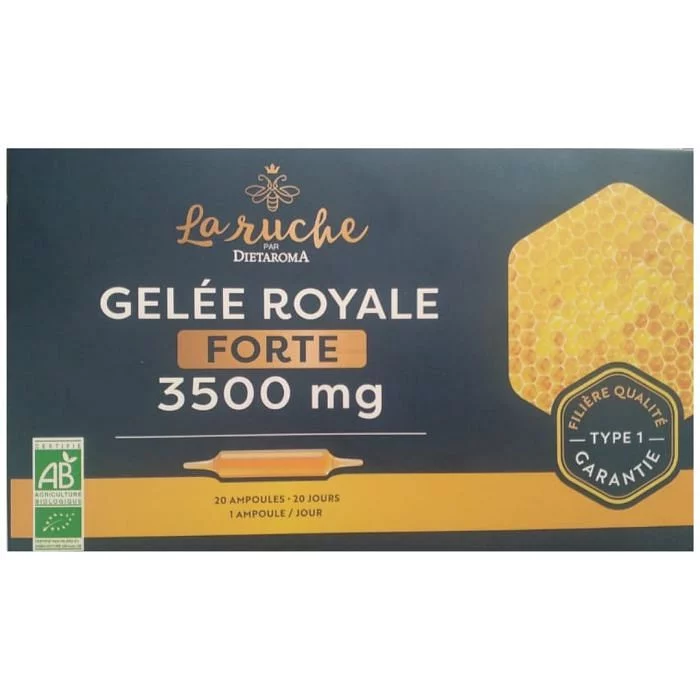 DIETAROMA LA RUCHE GELEE ROYALE BIO 3500MG BOITE DE 20 AMPOULES