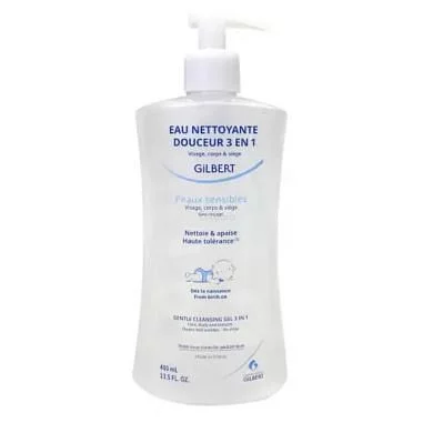 GILBERT EAU NETTOYANTE DOUCEUR 3EN1 VISAGE CORPS ET CHEVEUX DES LA NAISSAINCE 400ML