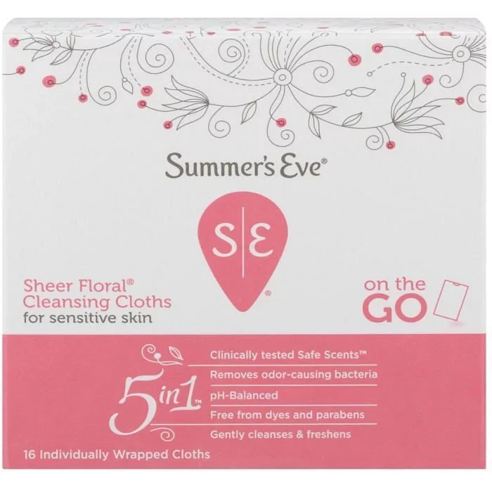 SUMMER'S EVE SHEER FLORAL 5IN1 16 CLOTHS