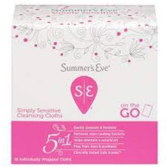 SUMMER'S EVE SIMPLY SENSITIVE 5IN1 16 CLOTHS