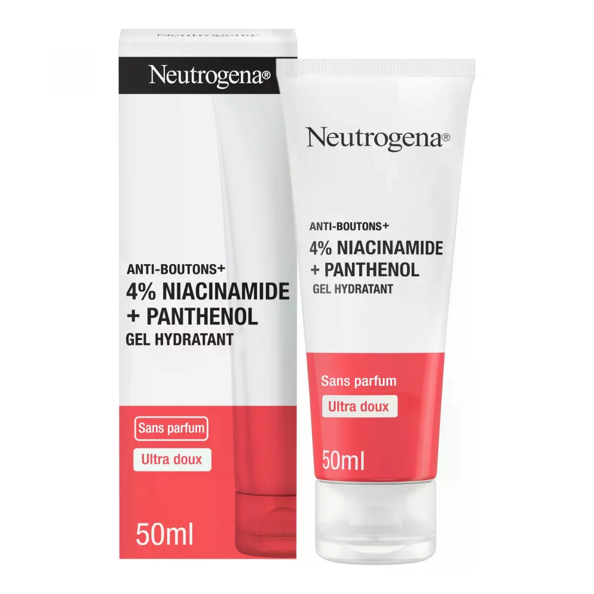 NEUTROGENA ANTI-BOUTONS + 4% DE NIACINAMIDE + PANTHENOL GEL HYDRATANT 50ML