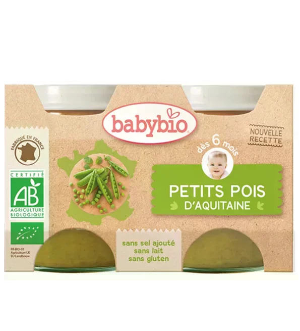 BABYBIO PETIT POT POMMES DE TERRE PETIT POIS D'AQUITAINE 2*130G