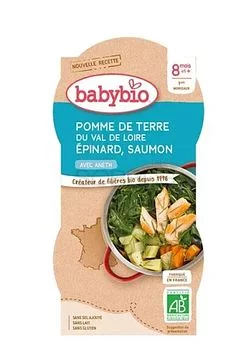 BABYBIO BOL POMME DE TERRE EPINARD SAUMON 2*200G BOITE DE 2