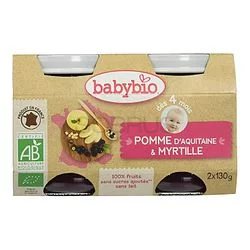 BABYBIO PETIT POT POMME MYRTILLE 2*130G