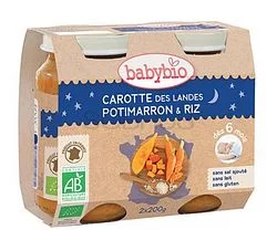BABYBIO PETIT POT CAROTTE DES LANDES RIZ DE CAMARGUE 2*200G