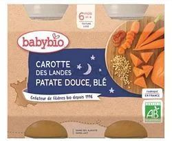 BABYBIO PETIT POT CAROTTE DES LANDES PATATE DOUCE BLE 2*200G