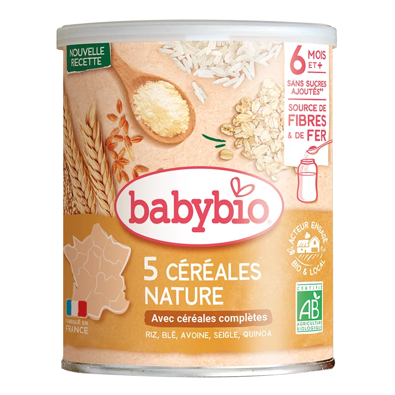 BABYBIO 5 CEREALES NATURE 220G