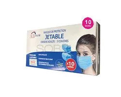 AB MASK MASQUE DE PROTECTION JETABLE NOIR BOITE DE 10