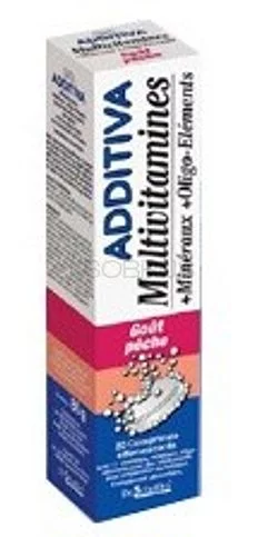 ADDITIVA MULTIVITAMINES GOUT PECHE BOITE DE 20 COMPRIMES EFFERVESCENTS