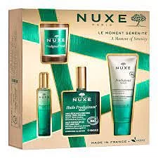 NUXE COFFRET HUILE PRODIGIEUX NEROLI 100ML + PRODIGIEUX DOUCHE RELAXANTE 100ML + LE PARFUM 30ML + BOUGIE