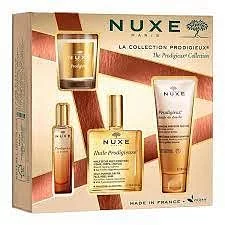 NUXE COFFRET LA COLLECTION PRODIGIEUX HUILE PRODIGIEUX 100ML + HUILE DE DOUCHE 100ML+ LE PARFUM 30ML + BOUGIE