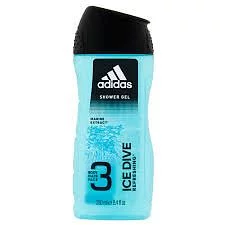 ADIDAS ICE DIVE BODY HAIR FACE SHOWER GEL 250ML