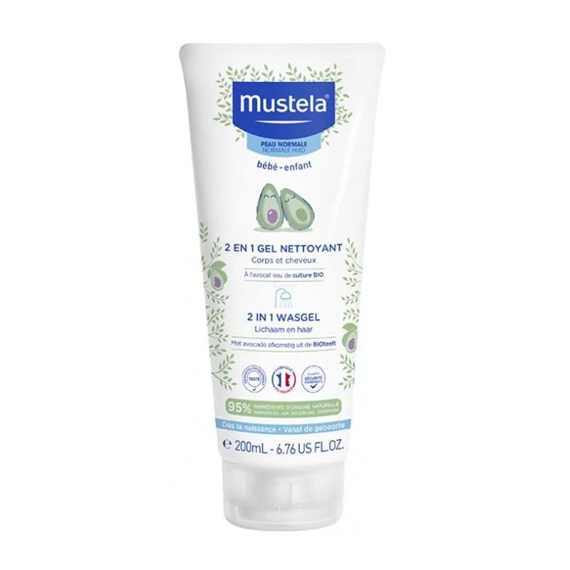 Mustela 2 En 1 Gel Nettoyant Cheveux Et Corps 200ml