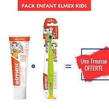 ELMEX PACK ENFANT KIDS 3-6ANS DENTIFRICE + BROSSE A DENTS + TROUSSE