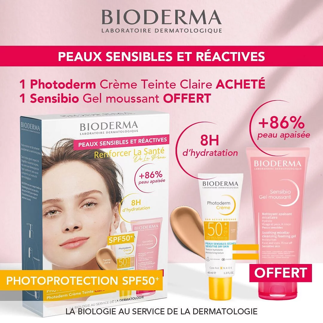Bioderma Coffret Photoderm Ar+ + Sensibio Gel Moussant 100ml Offert