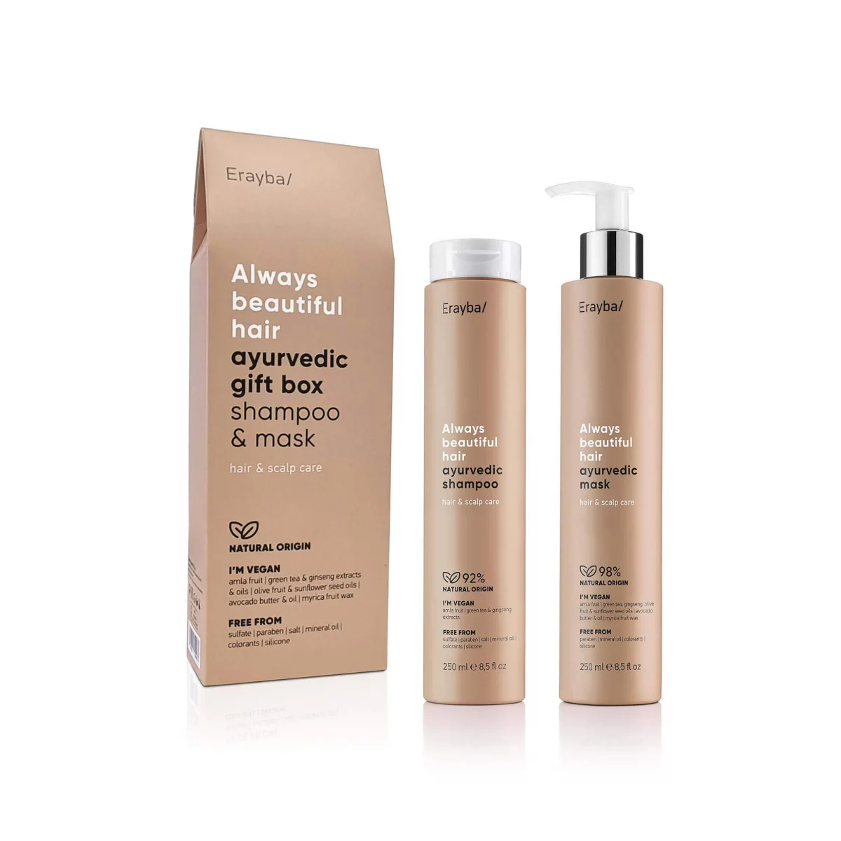 ERAYBA ALWAYS BEAUTIFUL HAIR AYURVEDIC GIFT BOX SHAMPOOING 250ML + MASK 250ML 