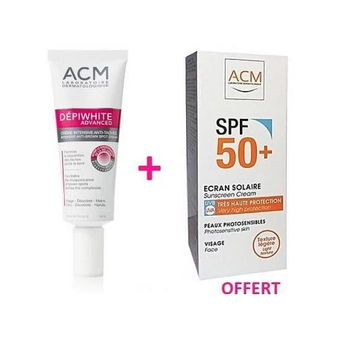 Acm Pack Depiwhite Advanced Creme Intensive Anti-tache 40ml + Acm Sensitelial Ecran Spf50+ Invisible 40ml Offert