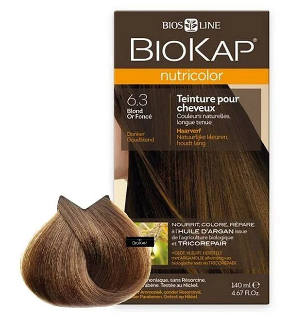 Biokap Pack Nutricolor N6.3 Blond Or Fonce + Bellezza Shampooing Nutriente Riparatore 100ml Offert