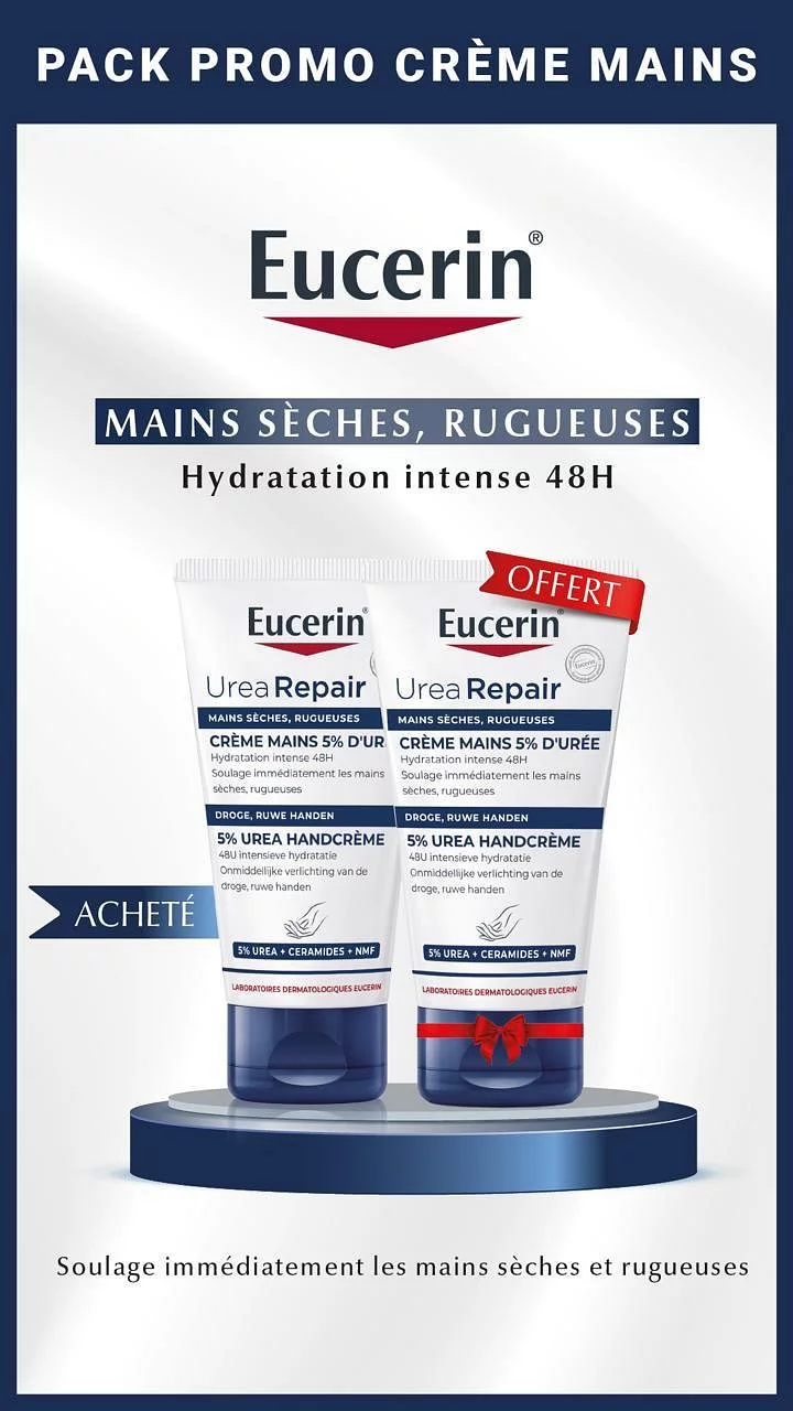 Eucerin Creme Mains Reparatrice 5% Uree Peau Seche 75ml