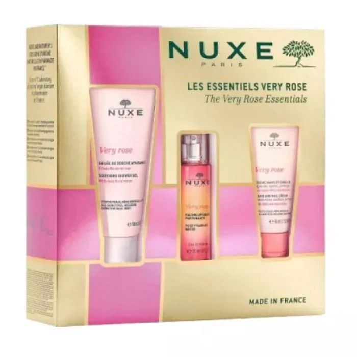 Nuxe Coffret Noel Les Essentiels Very Rose Gelee De Douche 100ml + Eau Voluptueuse 30ml + Creme Mains 50ml