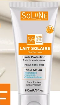 Solune Skincare Lait Solaire Toucher Doux 150ml