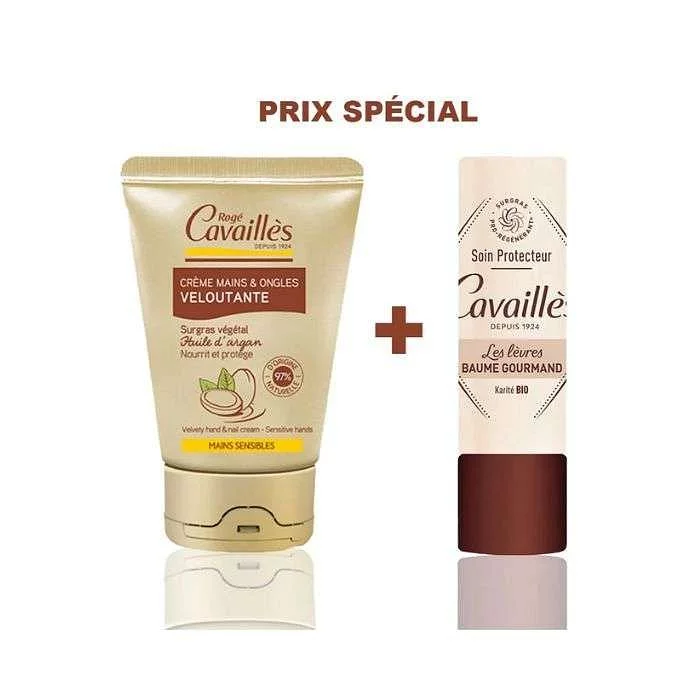 ROGE CAVAILLES PACK CREME MAINS ET ONGLES VELOUTANTE 50ML + BAUME A LEVRES 5.5ML