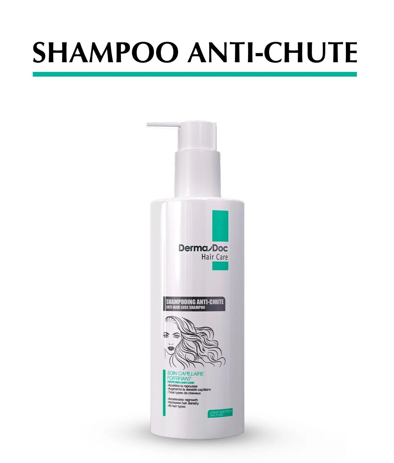 DERMADOC SHAMPOOING ANTI-CHUTE SOIN FORTIFIANT CAPILLAIRE 400ML