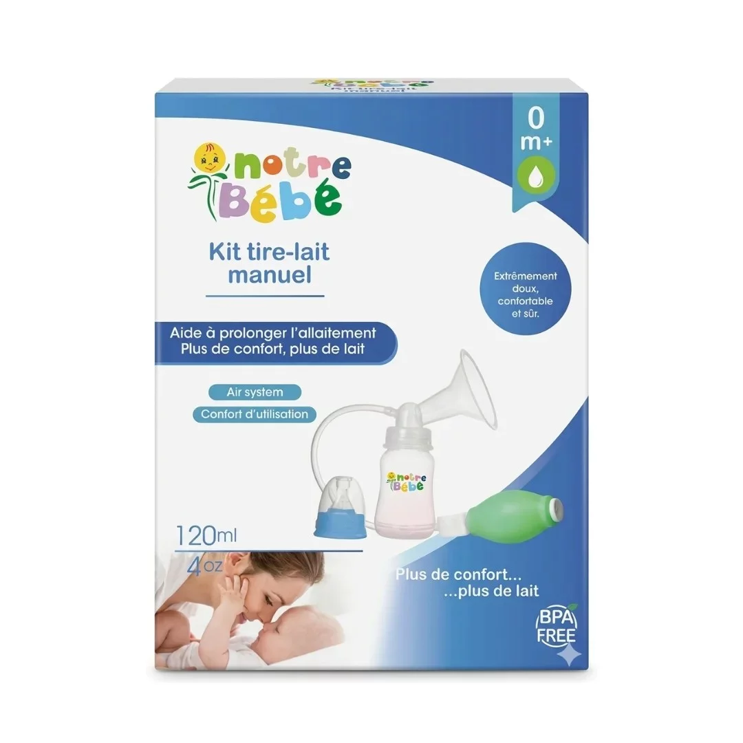 NOTRE BEBE KIT TIRE LAIT MANUEL AVEC BIBERON 120ML REFERENCE BPG002