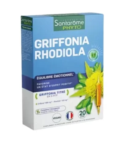 SANTAROME GRIFFONIA RHODIOLA BOITE DE 20 AMPOULES