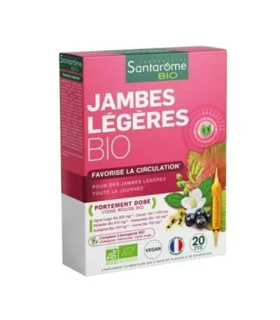 SANTAROME BIO JAMBES LEGERES BIO BOITE DE 20 AMPOULES DE 10ML