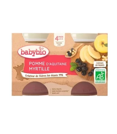 BABYBIO  PETIT POT POMME MYRTILLE 2*130G