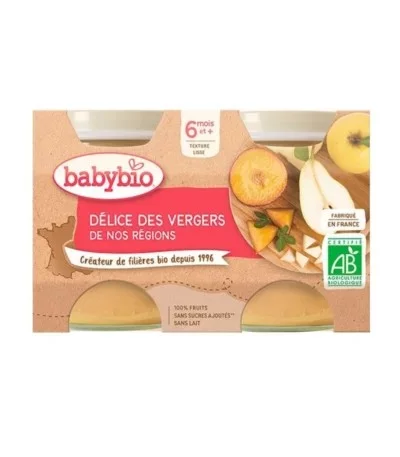 BABYBIO PETIT POT DELICE DE FRUITS 2*130G