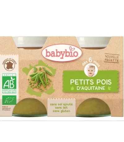 BABYBIO PETIT POT POMMES DE TERRE PETIT POIS D'AQUITAINE 2*130G
