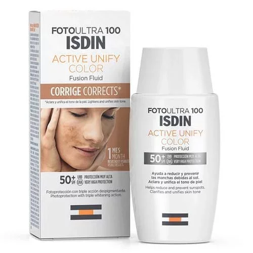 ISDIN FOTO ULTRA 100 ACTIVE UNIFY FUSION FLUID COLOR CORRIGE TEINTE SPF50 50ML