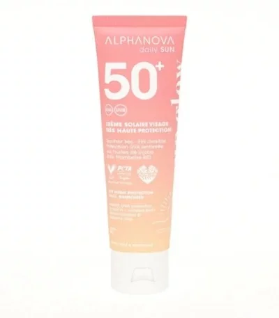 ALPHANOVA SUN GLOW DAILY SUN CREME SOLAIRE VISAGE SPF50+ 50ML