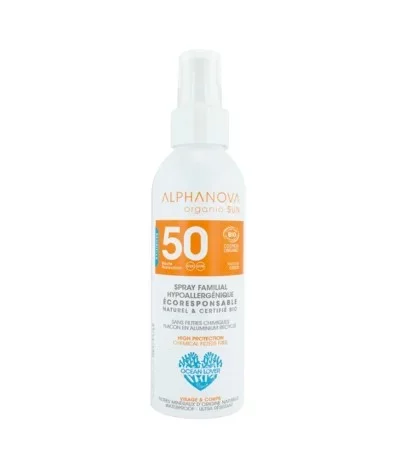 ALPHANOVA SPRAY SOLAIRE FAMILIAL BIO SPF50 150G