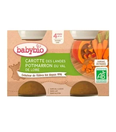 BABYBIO PETIT POT CAROTTES POTIMARRON 2*130G