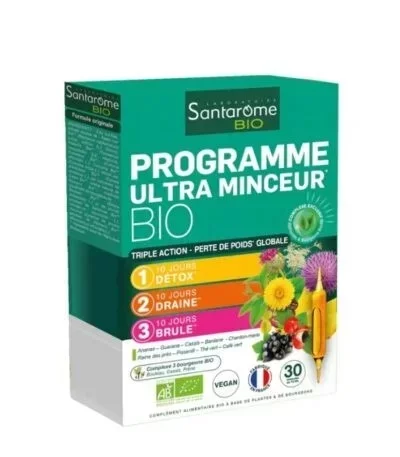 SANTAROME BIO PROGRAMME ULTRA MINCEUR BIO BOITE DE 30 AMPOULES