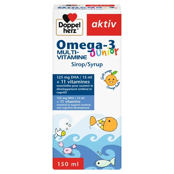 DOPPEL HERZ AKTIV OMEGA-3 JUNIOR MULTI VITAMINE 150ML