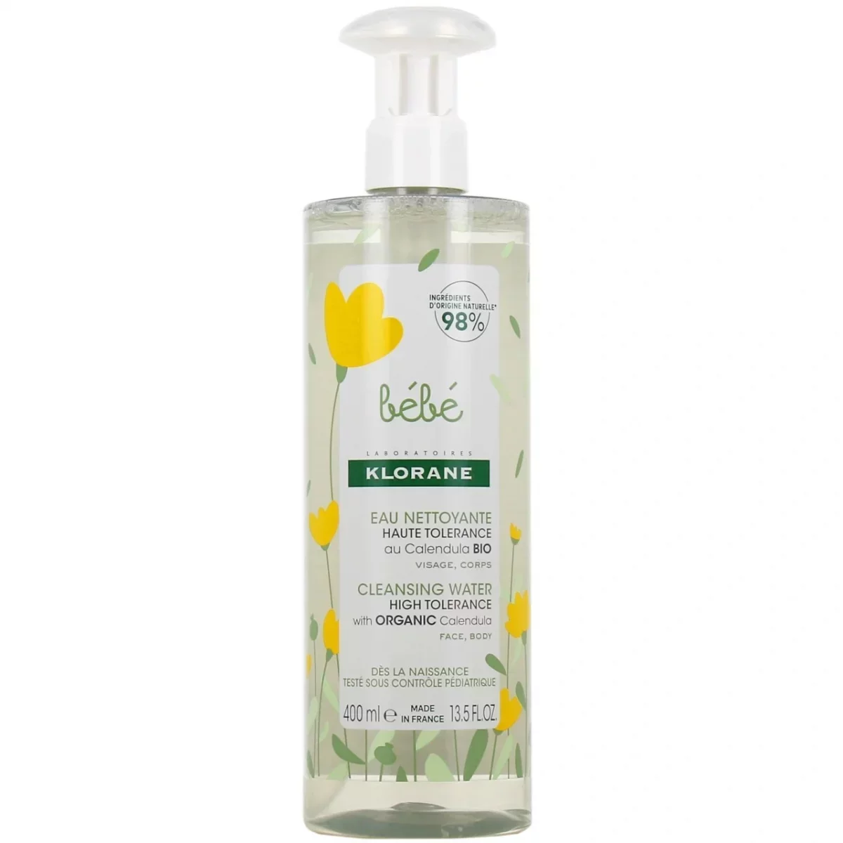 KLORANE BEBE EAU NETTOYANTE AU CALENDULA BIO 400ML