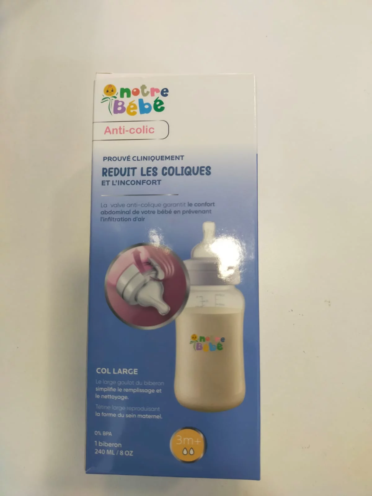 NOTRE BEBE BIBERON ANTI COLLIQUE 240ML